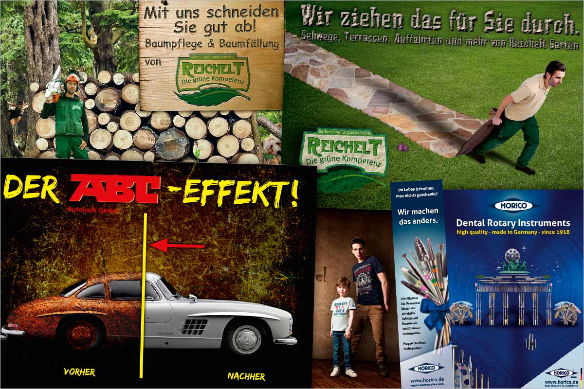 Bildcollagen der Werbeagentur und Kreativagentur für Basel