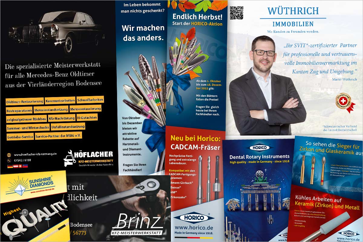 Print-Anzeigen + Werbeanzeigen der Werbeagentur und Kreativagentur für Basel